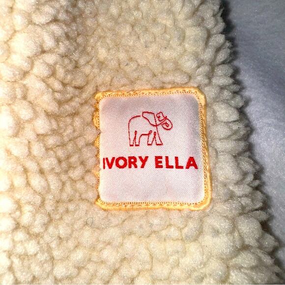 EUC Women’s Ivory Ella Puffer & Sherpa Jacket Ivory & Peach size XXL 1/2 Zip - Picture 4 of 7